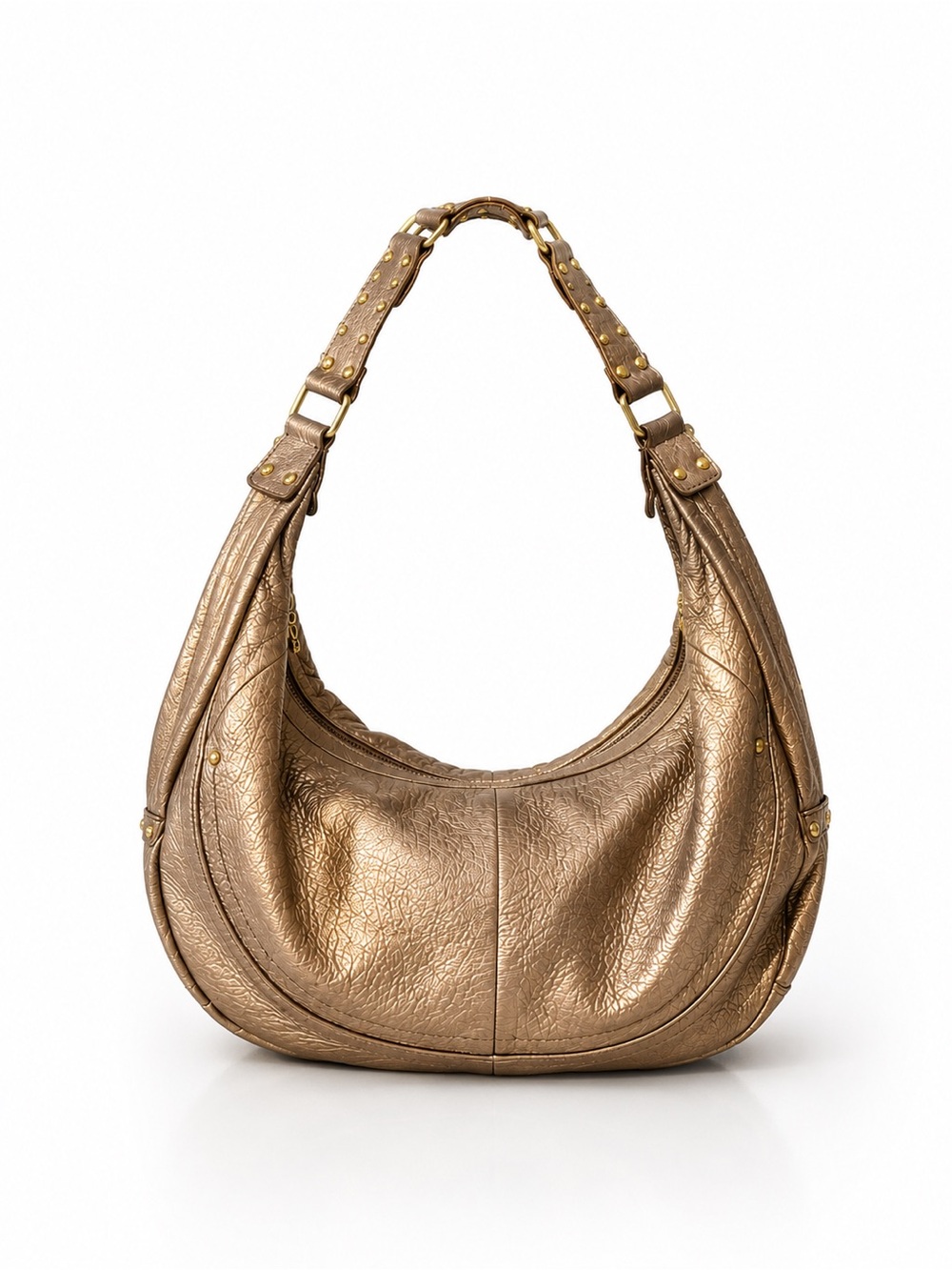 Stunning vintage gold genuine leather hobo bag by Kenneth Cole